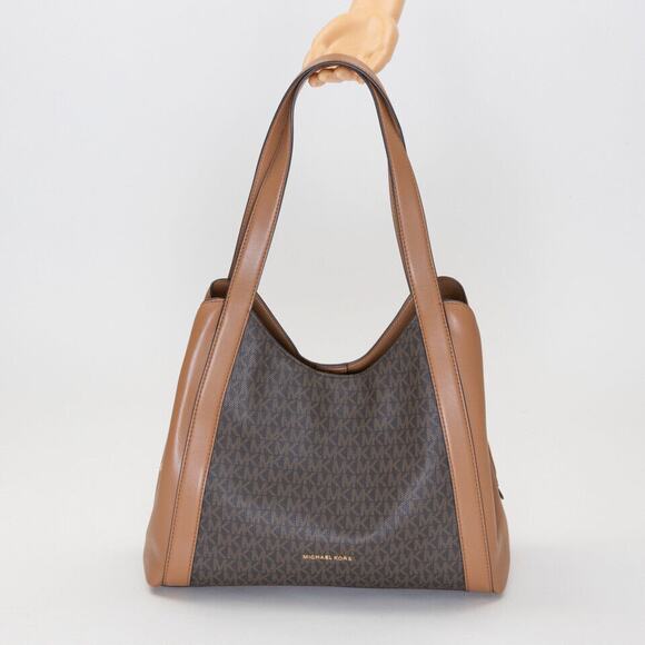 Michael Michael Kors Logo Rosemary Large Shoulder Tote Brown Aacron 220092 - Picture 1 of 3